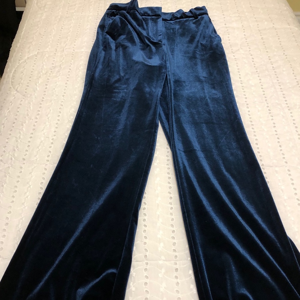 Navy deep blue velvet pants size 2/25-26